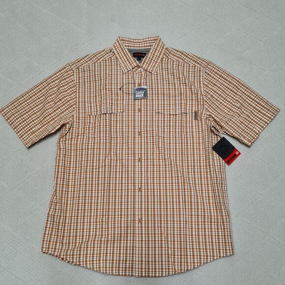 Wolverine Button Up Shirt Men's MEDIUM Check Outdoor Fishing Hiking Vented - Picture 2 of 7